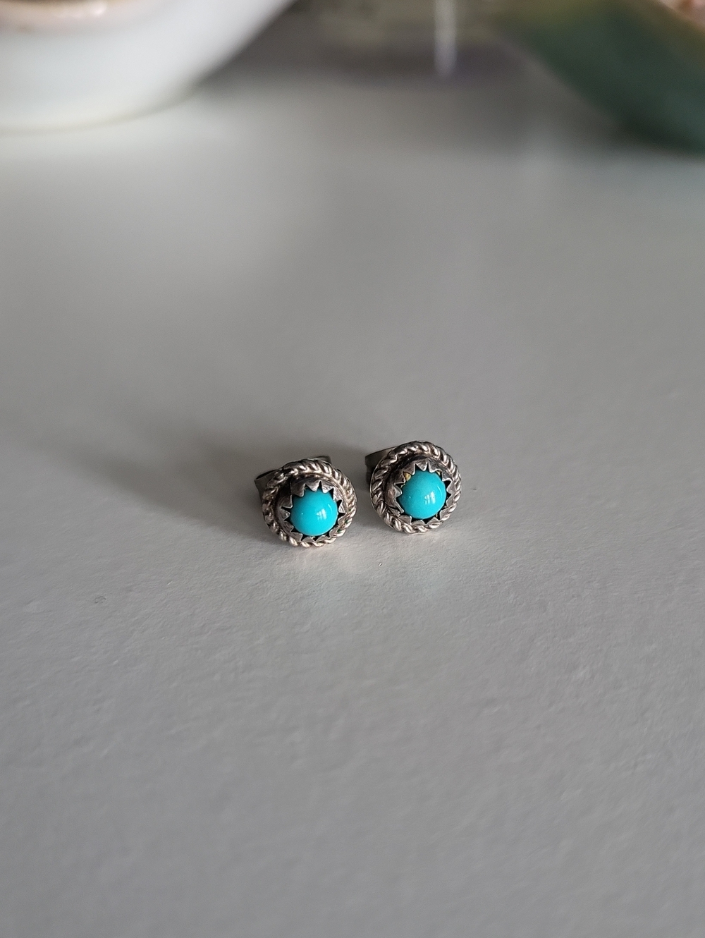Sterling Silver Turquoise Stud Earrings